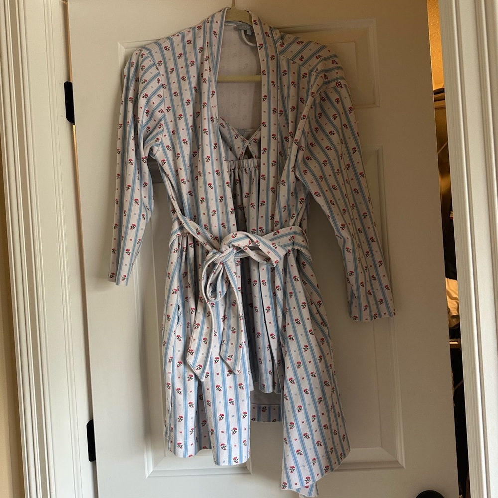 Hill House Blue and Red Floral Robe and Dress